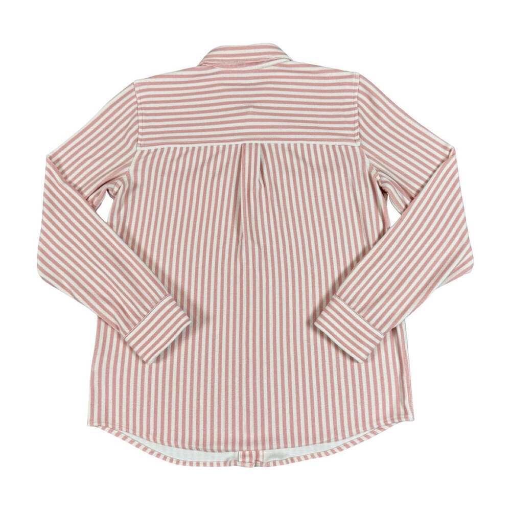 Faherty Womens Pink White Striped Button Up Shirt Coastal Cottage Beach Size M - Picture 2 of 8